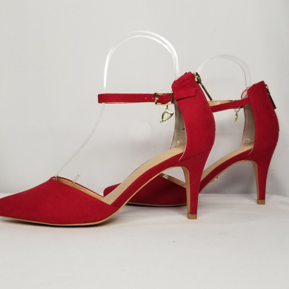 Thalia Sodi Vanesssa Pointed-Toe Pumps With Charm Detail Size 7 Red/ Gold NWT - Picture 1 of 8